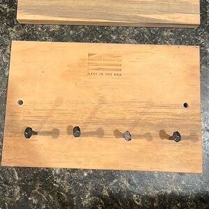 Wood and Iron Nail Wall Plaque Key Holder Rustic Farmhouse Decor Made in USA